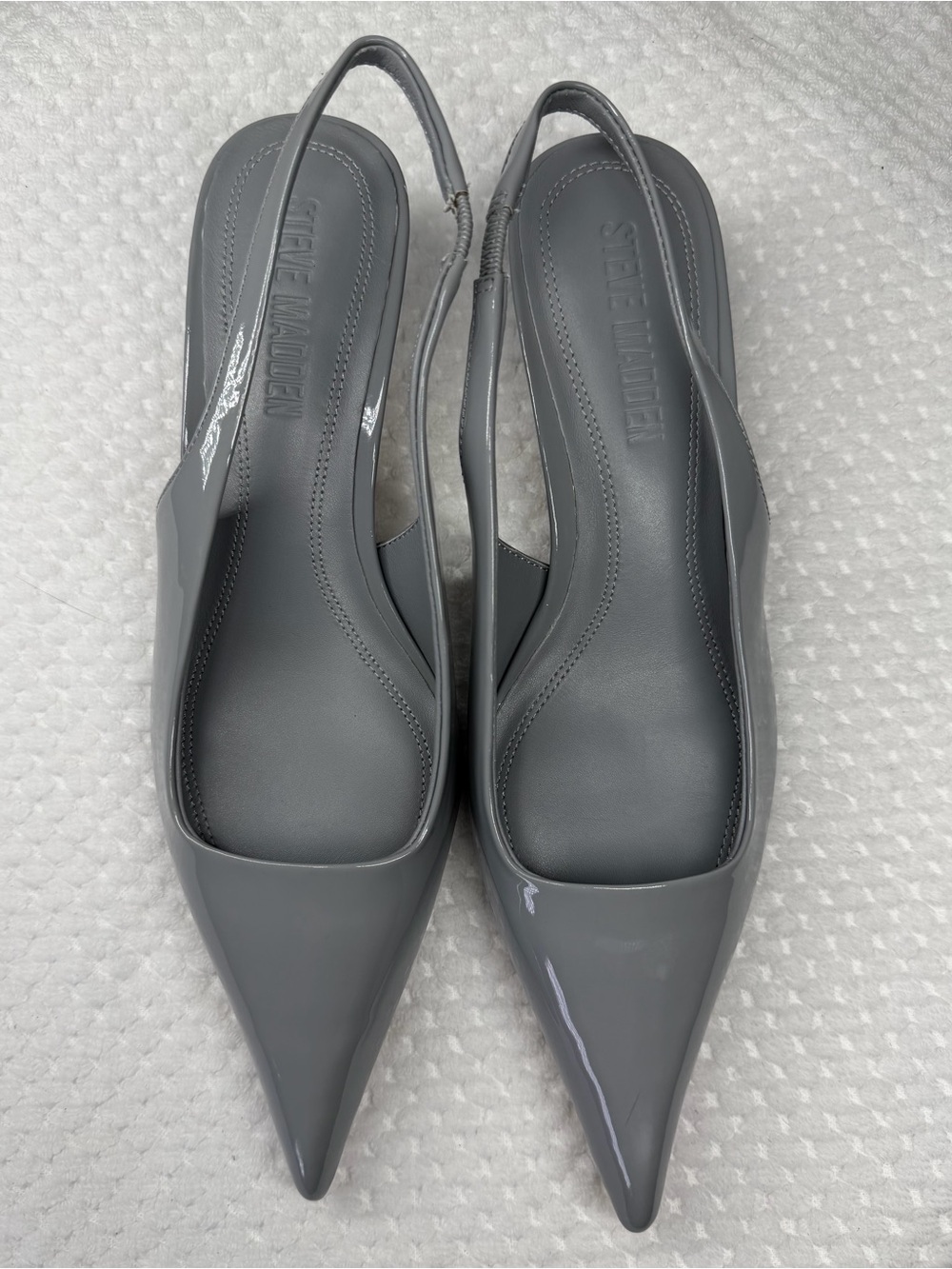 Steve Madden Patent Leather Pointed Slingback Pumps in Gray - Picture 8 of 8